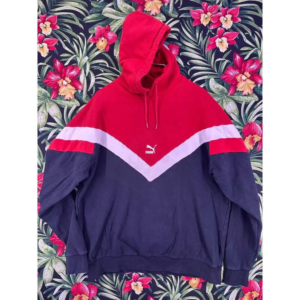 Vintage PUMA Iconic MCS Hoodie Tricolor Size XL